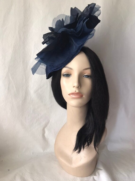 dark blue wedding hat