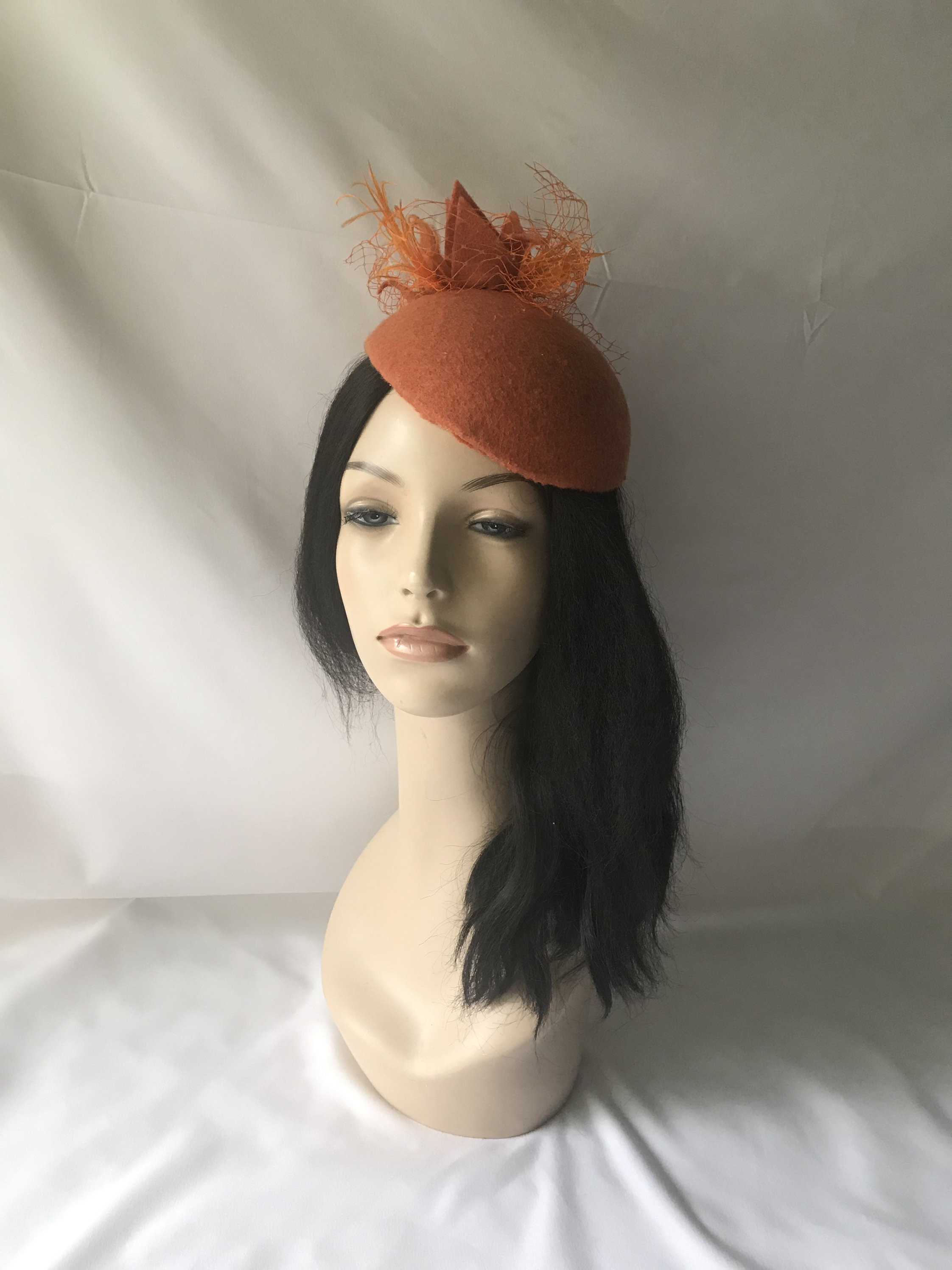 Burnt Orange Wedding Fascinator Rust 