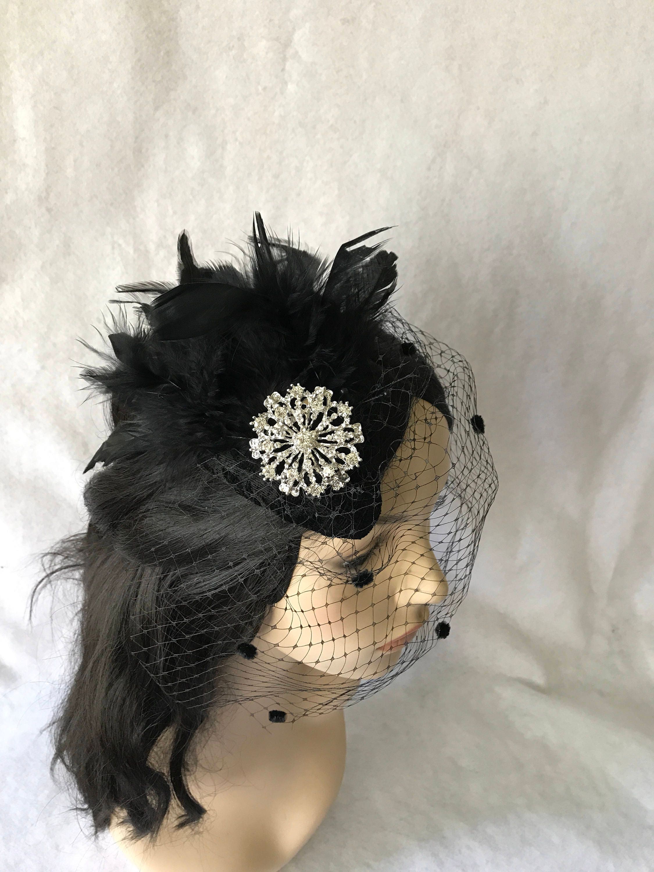 Black Fascinator Hat Mini Hat With 