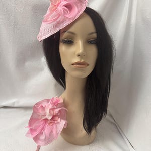 Pink Kentucky Derby Fascinator Fascinator rosa Blume Fascinator Haarband Brautmutter Hochzeit Kopfschmuck Kirche Kleinkind Teeparty Hut