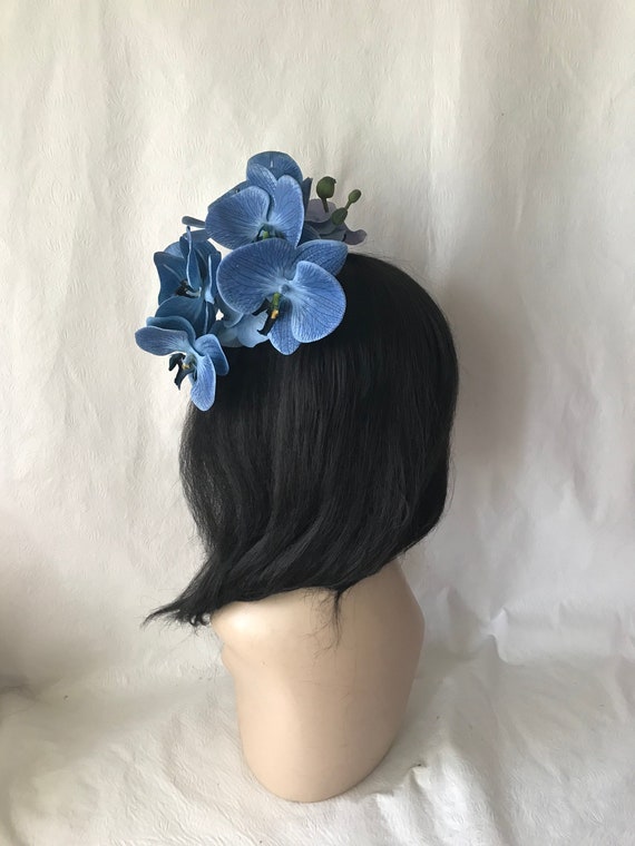 Navy Bloom Flower Fascinator Kentucky Derby Headpiece w Pearl Wedding Tea Church Fascinators Hats for Women Ken-tucky Derby Tea Party Hats  main image 3