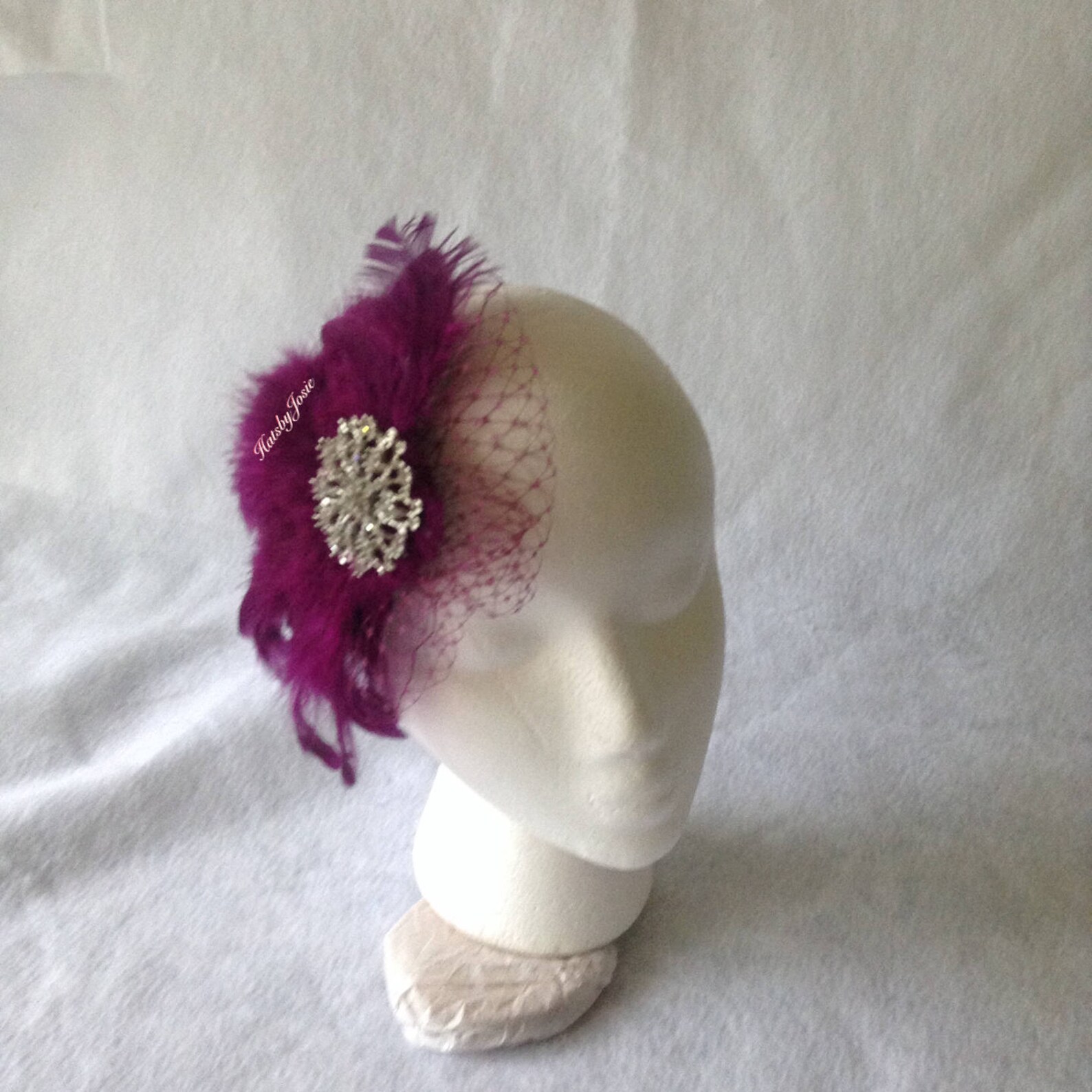 Gatsby crystal drop feather hair clip in ivory