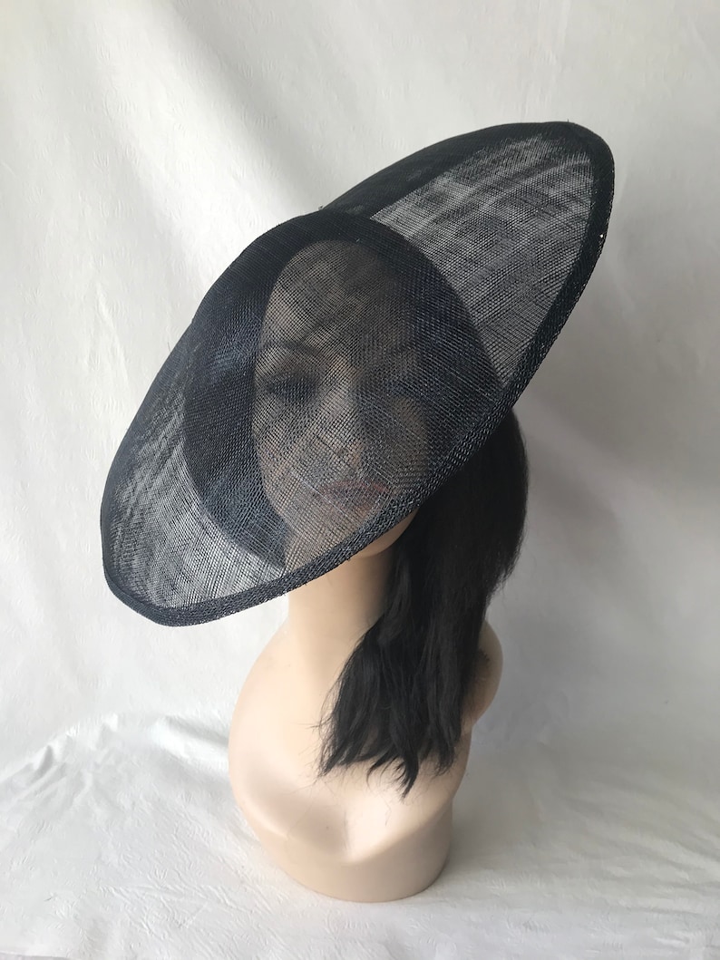 Black Sinamay Mesh Extra Wide Brim Saucer Kentucky Derby Hat Etsy