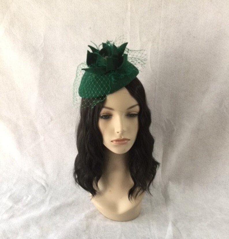Green Felt Fascinator Green Wool Fascinator Hat Green Etsy UK