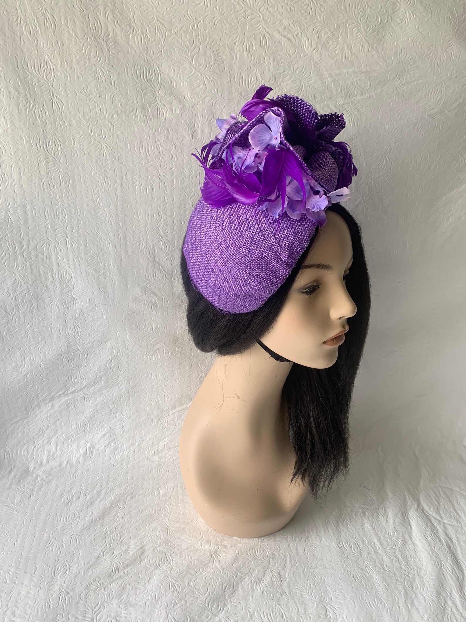 Purple Fascinator Vintage Style Half Hat Kentucky Derby Etsy