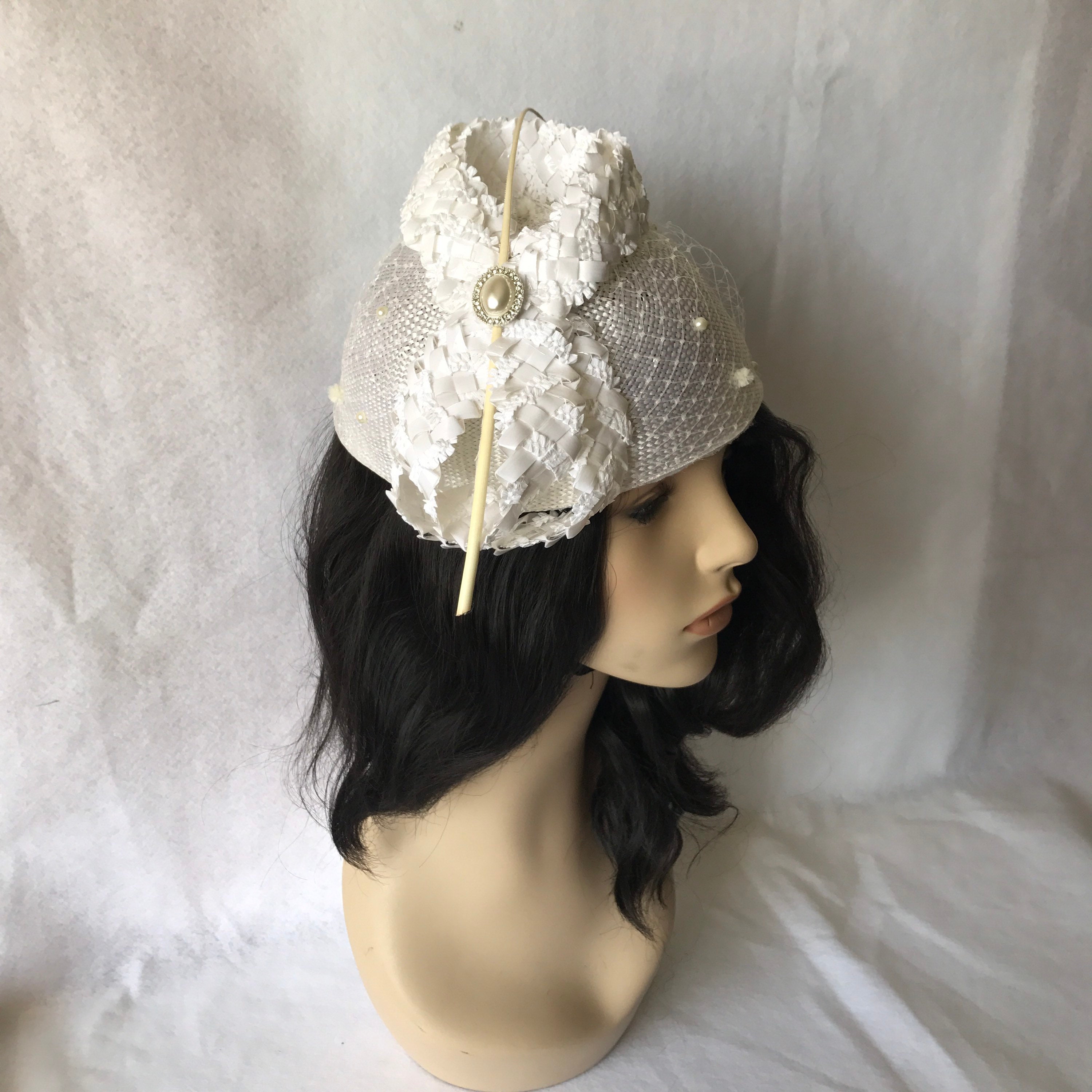 Ivory vintage styled pillbox hat for wedding bridal hat Tea Etsy