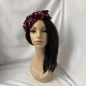 Burgundy Wine Fascinator - Etsy display picture 1
