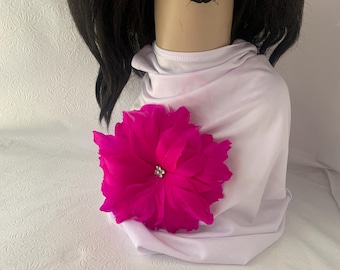 Hot Pink Feather Flower Brooch for church| Wedding Corsage Pin | Vintage Style Accessory | Perfect fashion Gift For her