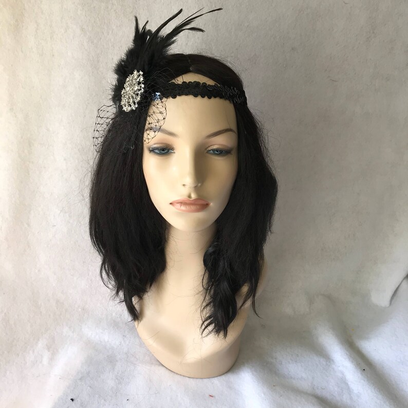1920s headpiece black