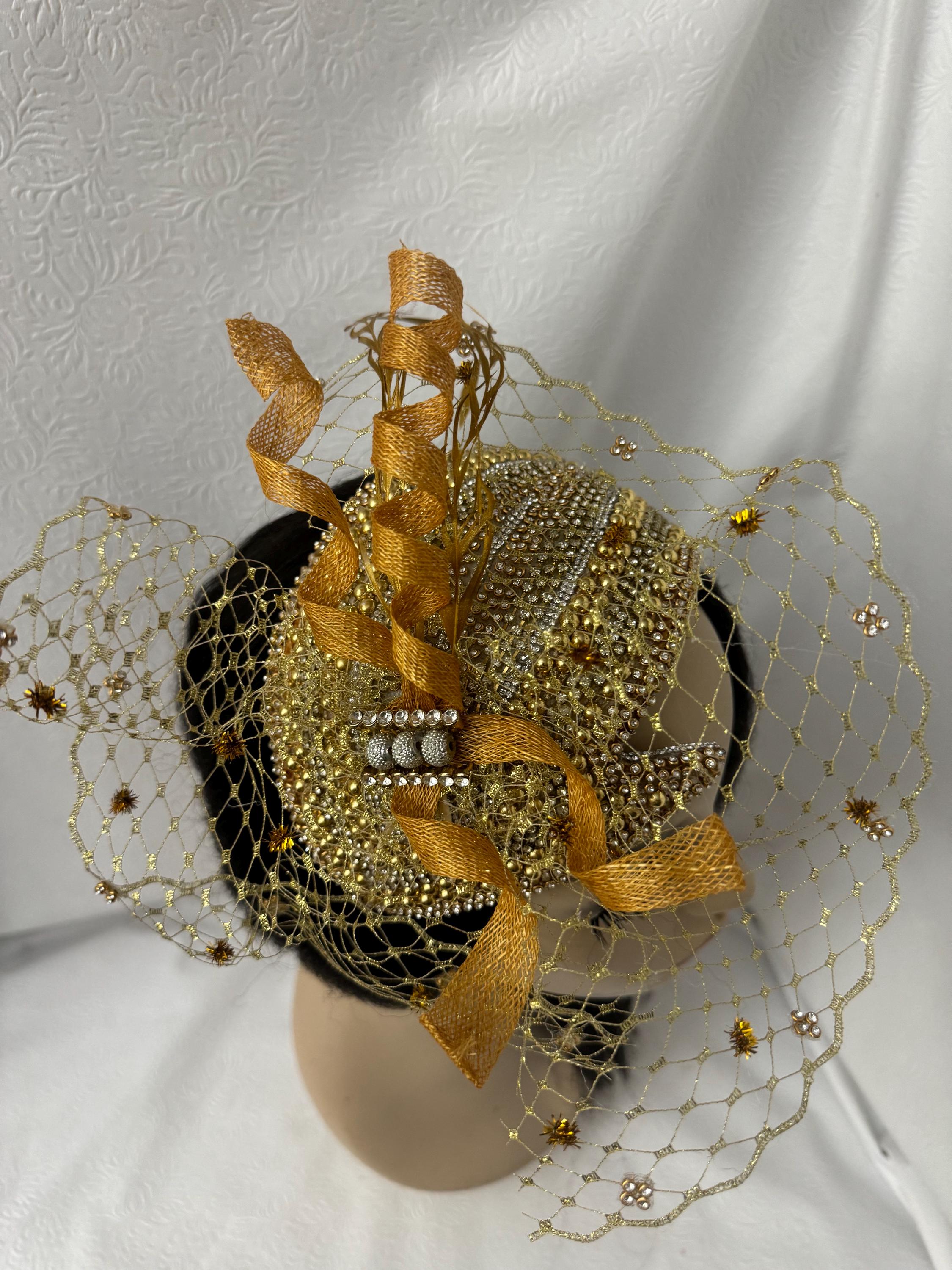 Gorgeous Vintage Famous Millinery Gold Fabric Hat The Found Generation Millinery main image 4