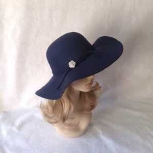 Navy Wide Brim Hat Dark Blue Floppy Hat 