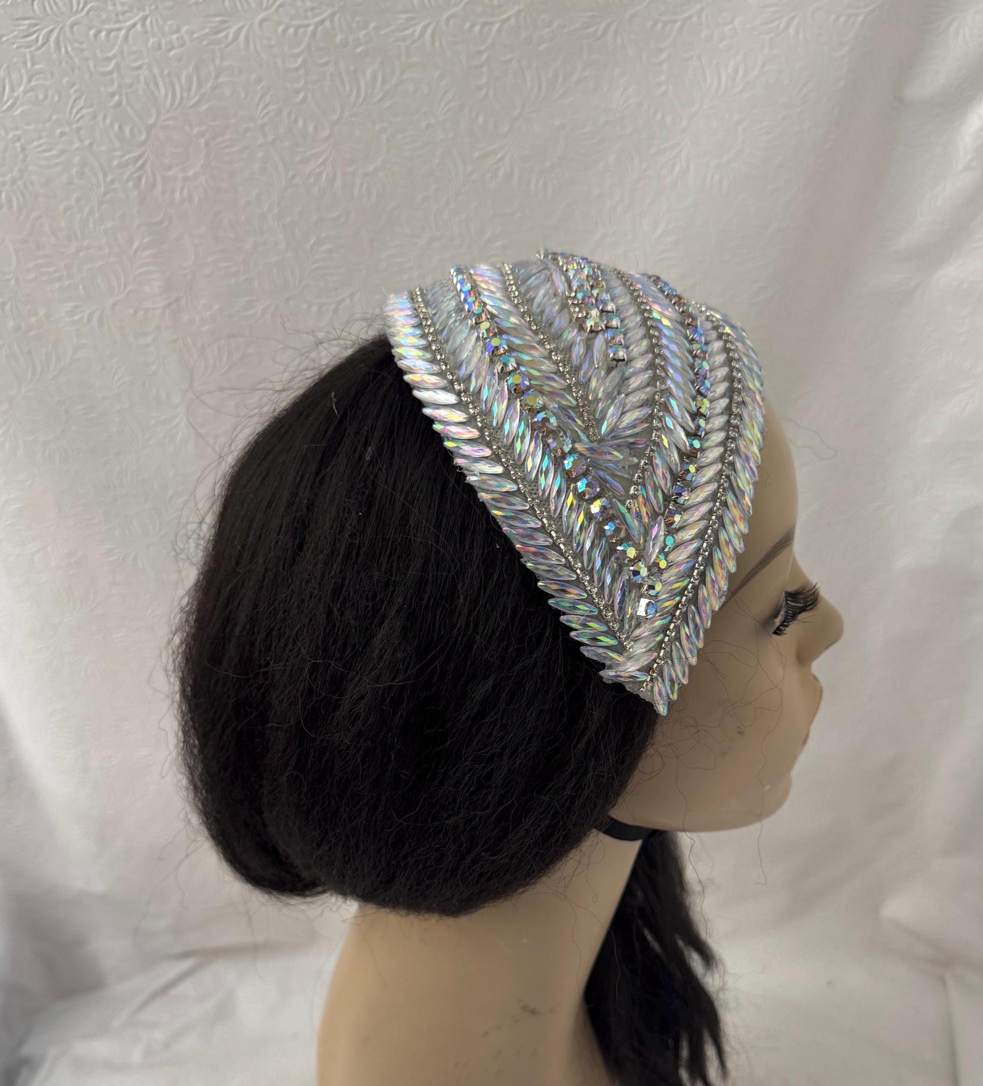 Silver Crystal Leaf Fascinator –COGIC Rhinestone Church & Wedding