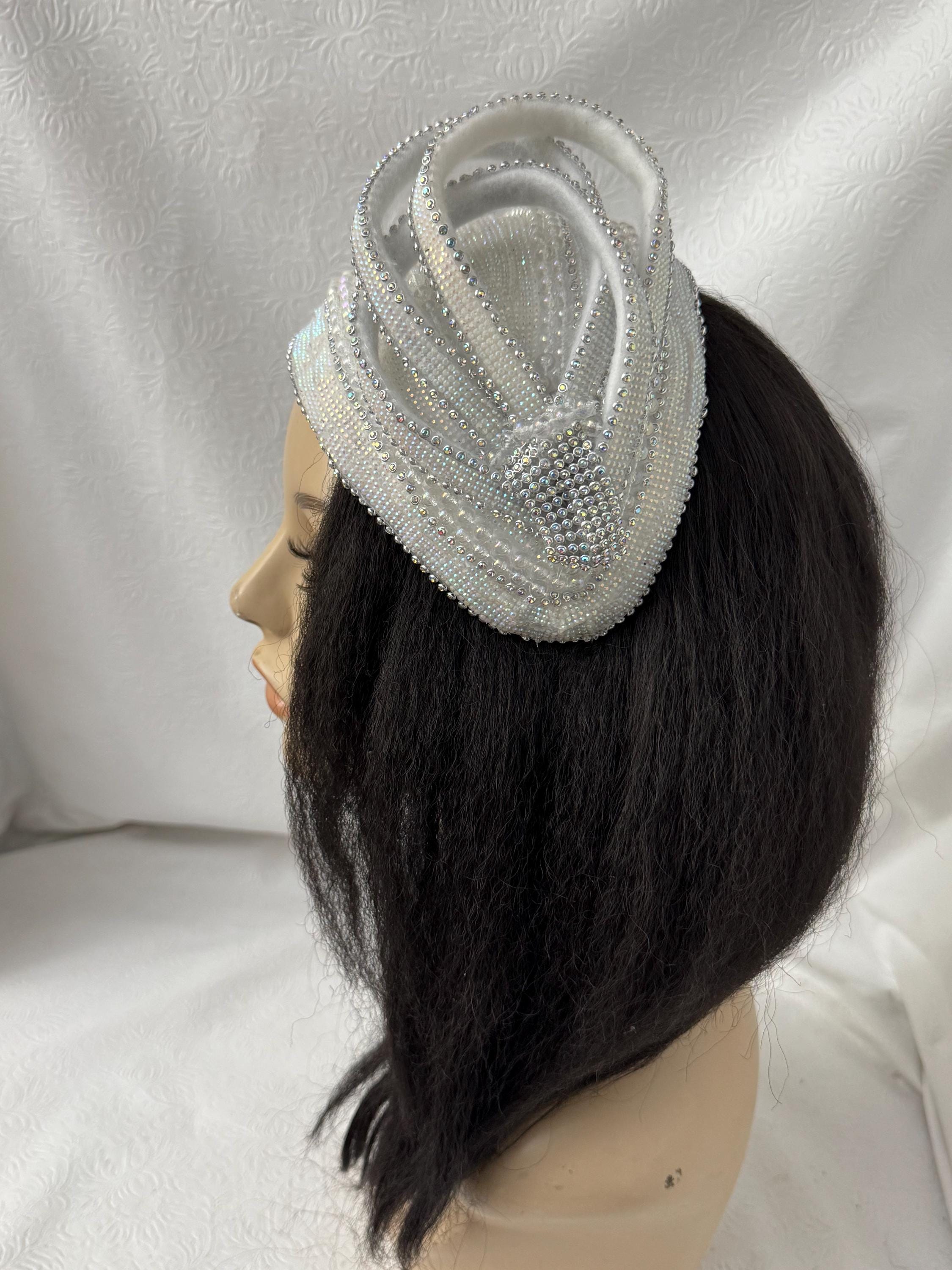 Scruggs, Vandervoort, Barney French room beaded crystals headpiece halo cap NLRhinestoneshowgirlheadpiece-  main image 2
