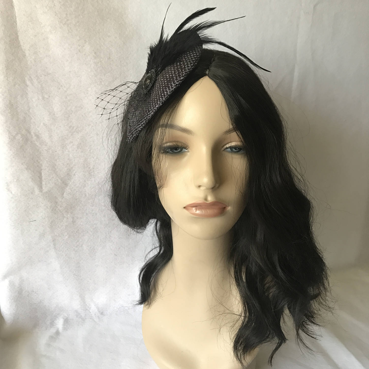 Vintage Lasdon New York Black Sculptural Satin Trim Cocktail Hat Small Small Black Cocktail Hat - Etsy main image 3