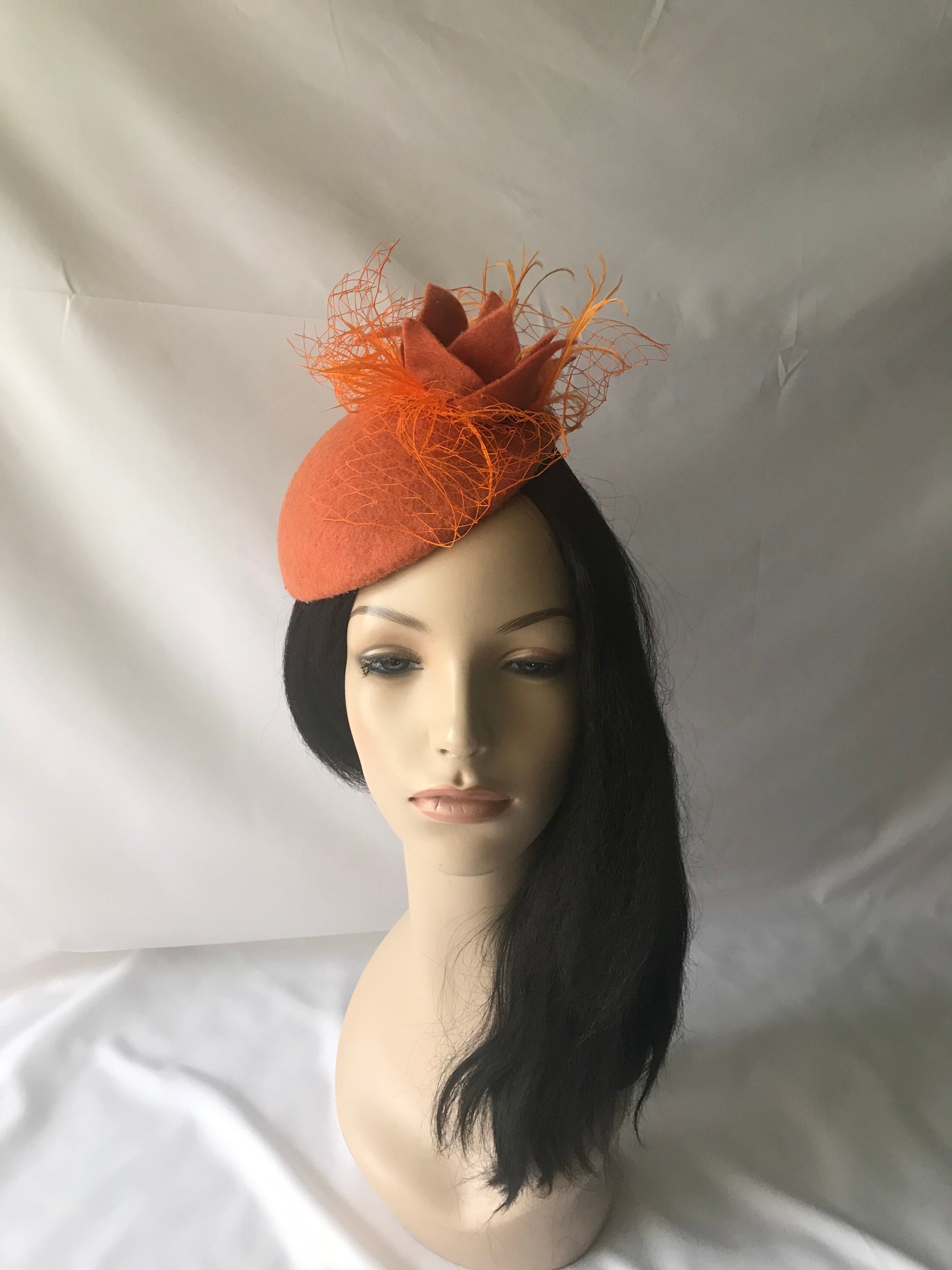 Burnt Orange Wedding Fascinator Rust 