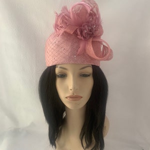 Mauve pink church hat for women, Dusty rose Mother of the bride wedding hat, Elegant Sunday church hat, tea party hat, Formal hats