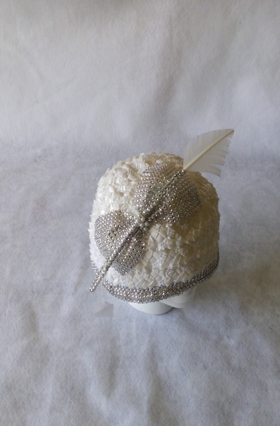White Womens Church Hat White Bucket 