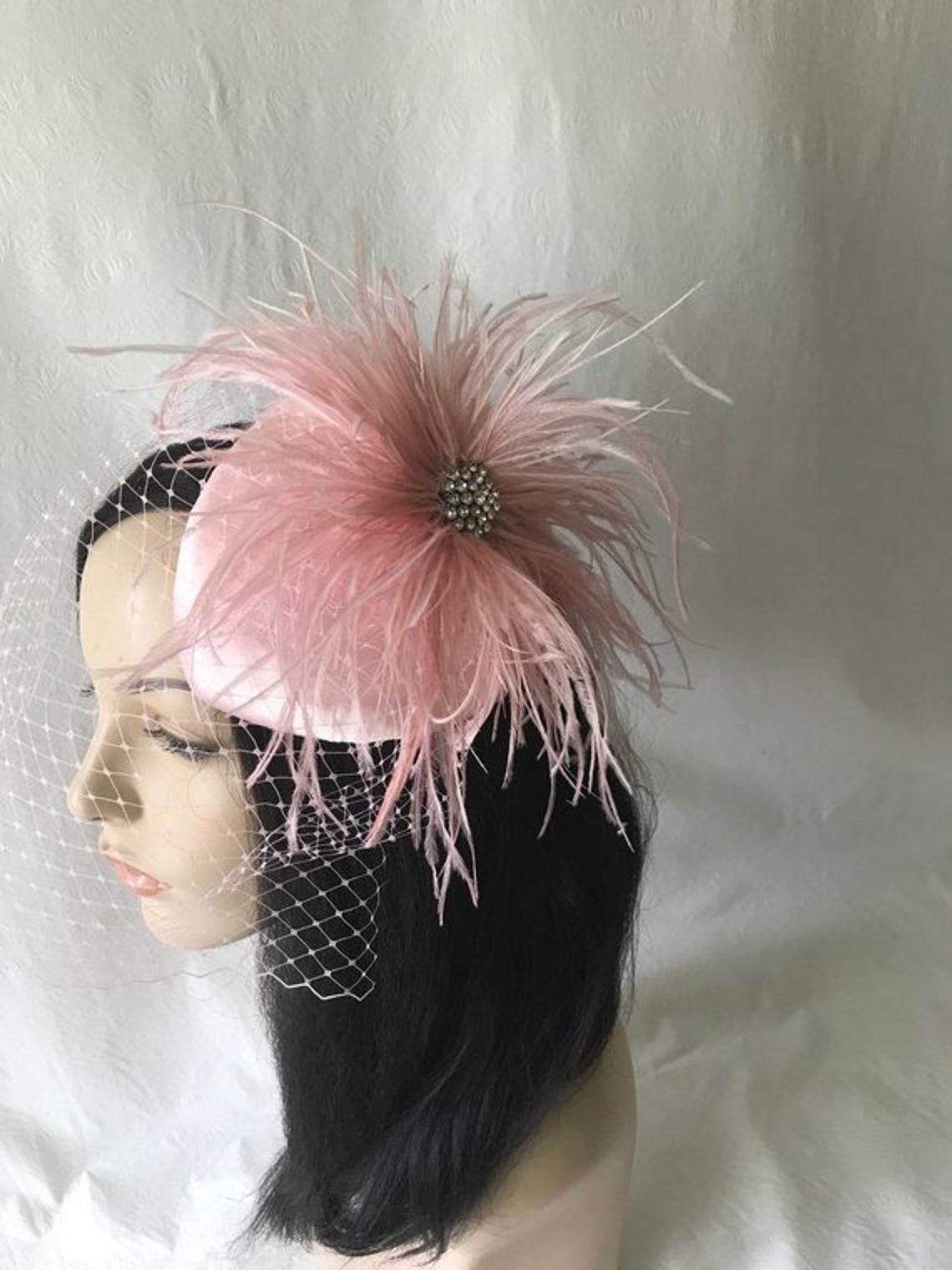 Blush pink feather fascinator hat nude pink fascinator with Etsy