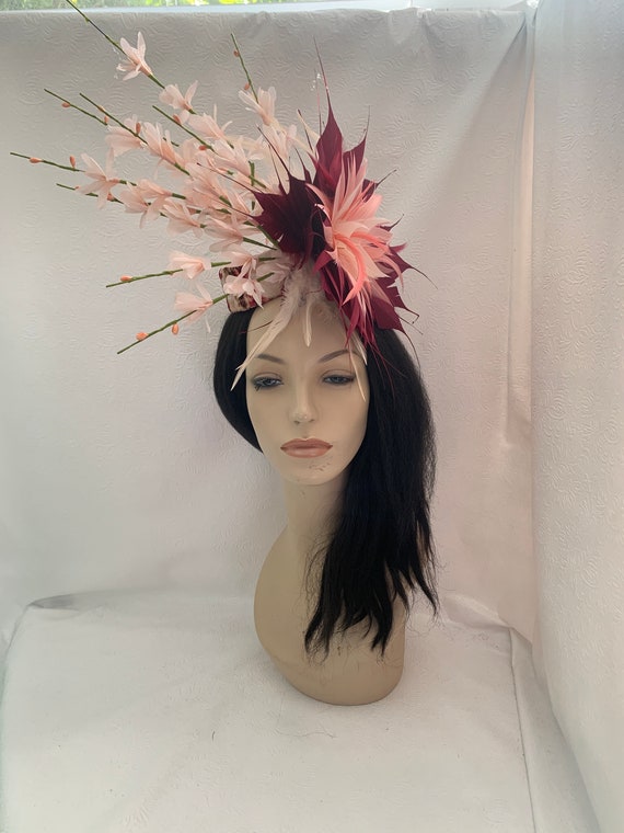 Peach Pink Cherry Blossom Fascinator: Kentucky Derby Races  display picture 3