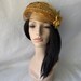 Gold Vintage Inspired 1950s-1960s Half Hat, Gold Wedding hat,Gold Church hat, Gold fascinator hat, Gold Bridal Hat, Gold Straw Mesh hat