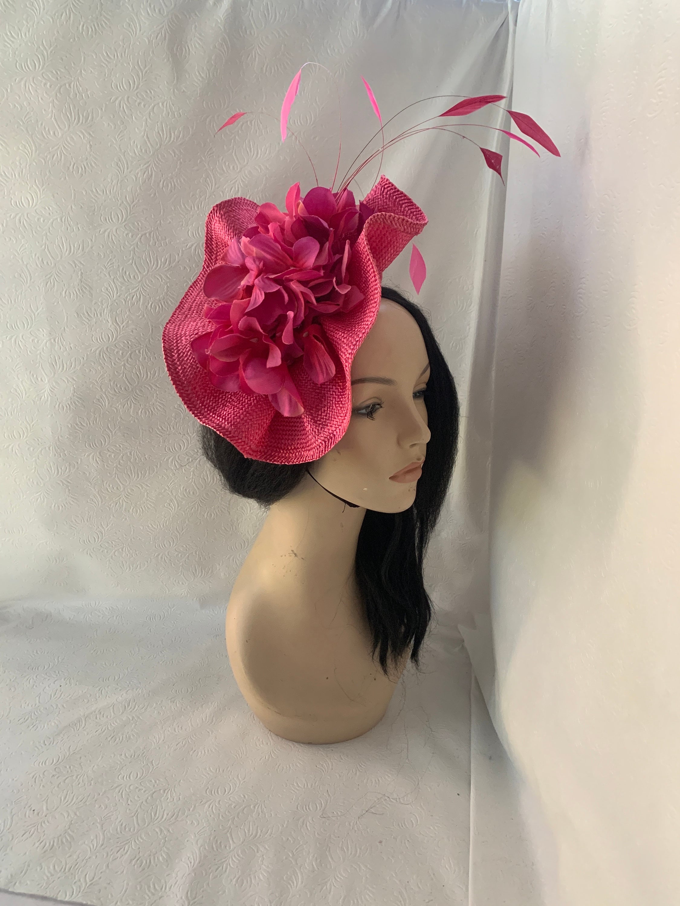 Kentucky Derby Hat Ky Oaks Elegant Hot Pink and Black Fascinator Church Wedding Heading to the Kentucky Oaks this spring? Don main image 4