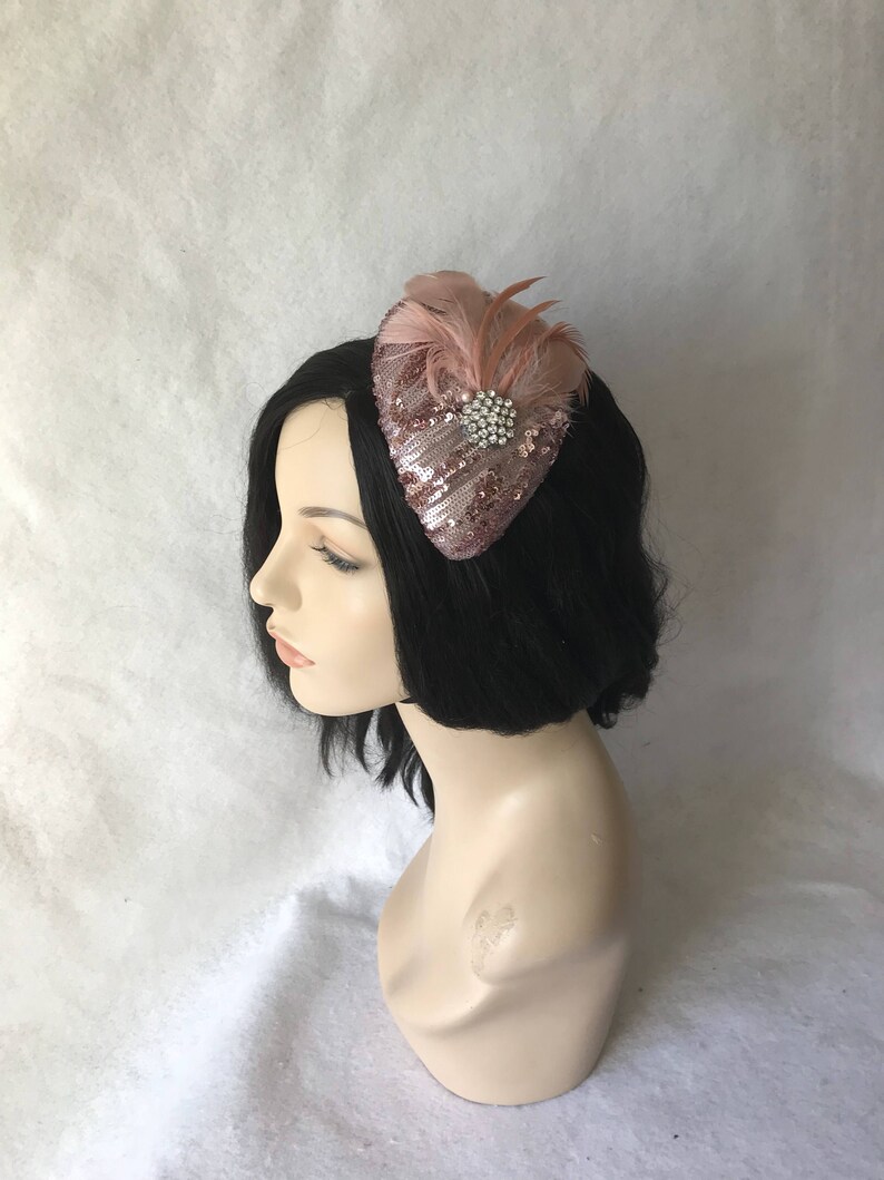 Rose Gold Fascinator Hat Blush Pink Fascinator Bridesmaids Etsy