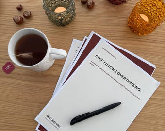 Werkboek tegen piekeren | Stop met piekeren en vertrouw op jezelf | Digitale PDF voor besluitvorming