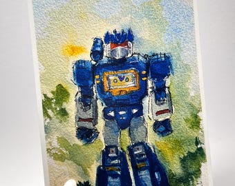 Transformers Soundwave - impressão artística em aquarela