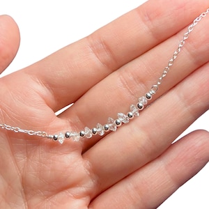 Herkimer diamanthalsband: 14k guldfyllt eller sterlingsilver, minimalistiska smycken