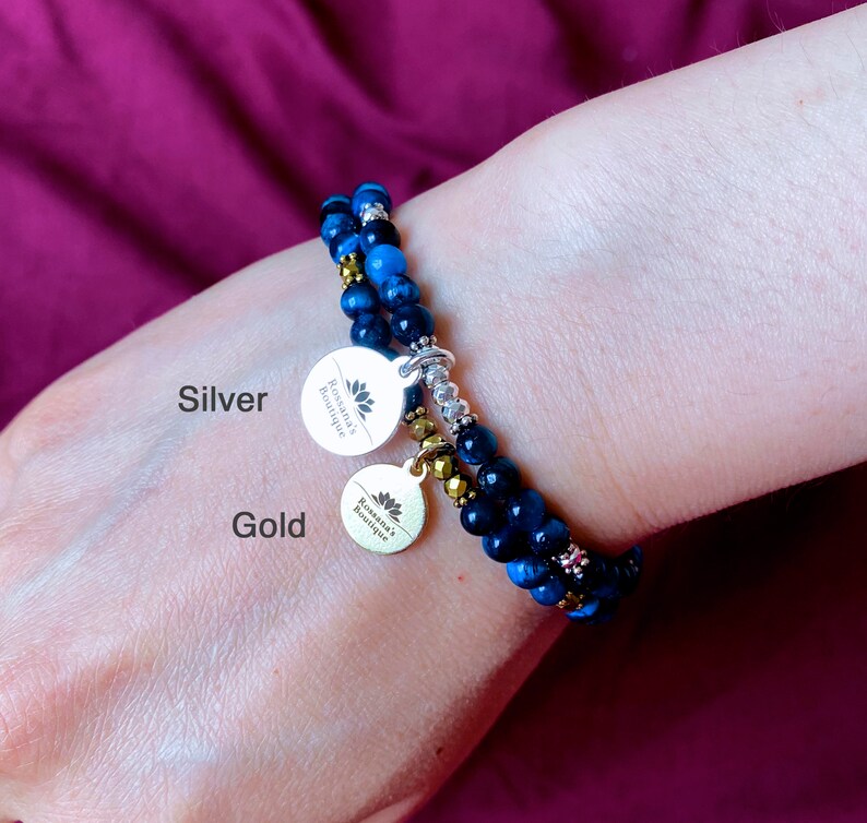 adjustable bracelet Blue tiger eye bracelet with stainless steel lotus Prosperity and abundance bracelet enlightenment