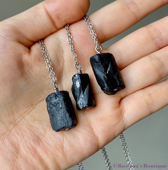 1pc Irregular Black Tourmaline Electric Stone Column Necklace Natural  Crystal Healing Stone Pendant Accessory - Health & Household - Temu