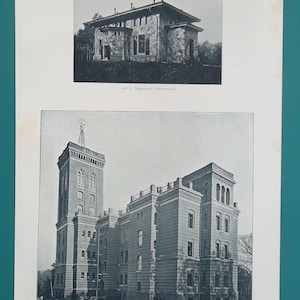 ASTRONOMY Royal Magnetic Meteorology Observatory on Telegraph Hill Potsdam Germany - 1894 Print 11 x 17&quot;