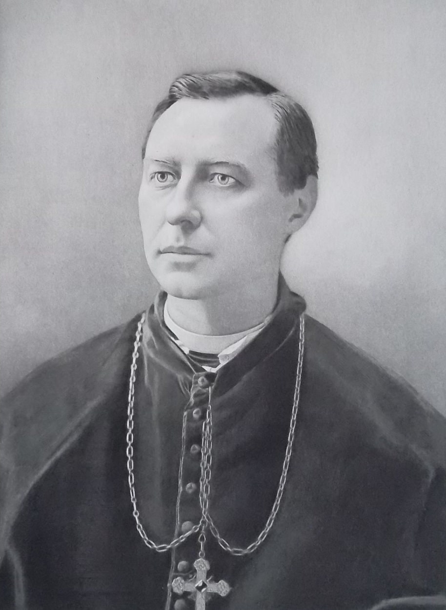 REV. FRANCIS JANSSENS Archbishop of New Orleans Born in Holland - Scarce 1889 Fine Quality Portrait Photogravure Print