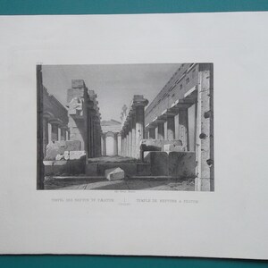 ITALY Temple of Neptune Peristyle - 1860 Antique Print Engraving