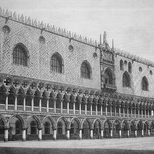 ITALY Venice Palace of Doge&#39;s Palace  - 1888 Xylograph Wood Engraving Print