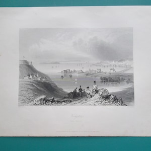 CANADA Kingston on Lake Ontario - 1842 Antique Print Engraving by Bartlett