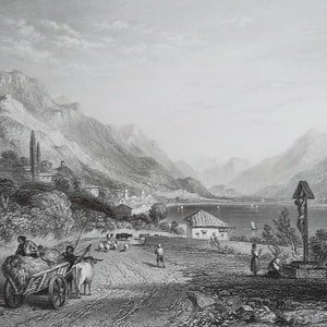 ITALY Louvere - 1858 SUPERB Antique Print Intaglio Engraving