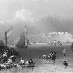 CANADA Citadel at Kingston - 1842 Antique Print Engraving by Bartlett