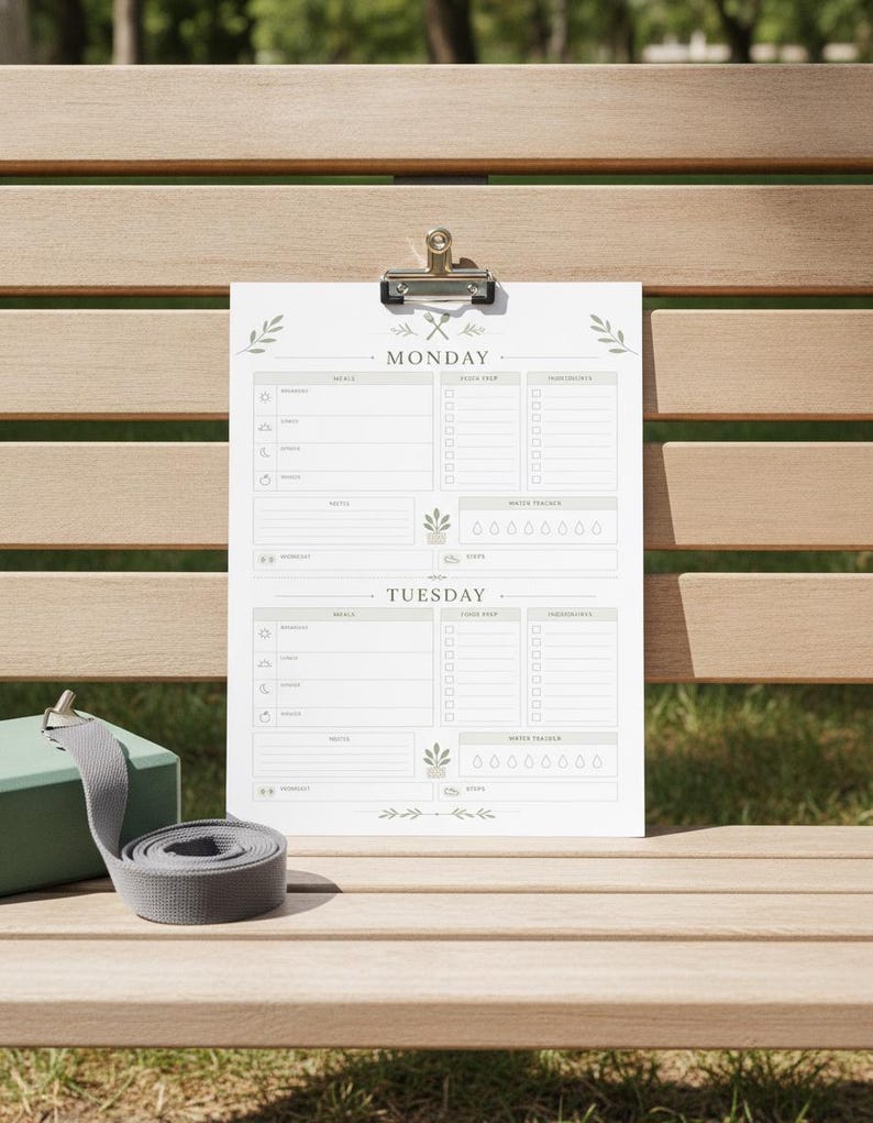 Weekly Meal Prep Life Printable, Cooking Schedule and Food Tracker - Etsy