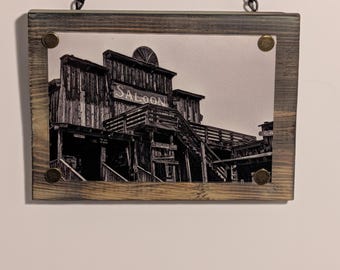 Old West Saloon - 4x6 photo in 5x7 wood frame