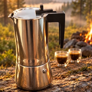 Vintage 1980s Bialetti Marimba Stainless Steel Moka Pot | 6-Cup Espresso Maker (Crusinallo Italy)