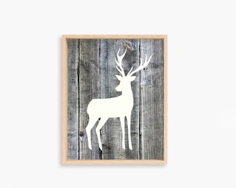 DIGITAL DOWNLOAD // Reindeer // Christmas Printable // Rustic // Farmhouse // Best Seller