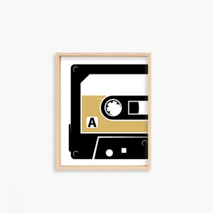DIGITAL DOWNLOAD // cassette // side A // printable // 11x14 // retro