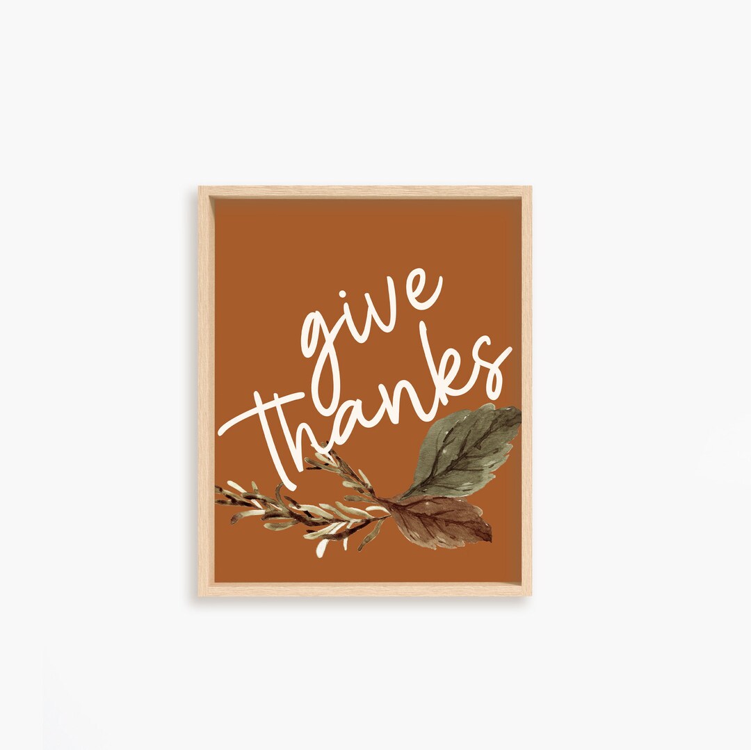 DIGITAL DOWNLOAD // Give Thanks Printable // Thanksgiving // - Etsy