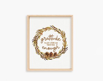 DIGITAL DOWNLOAD // gratitude printable // thanksgiving // print // decor // trending // design // magnolia