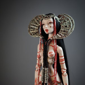 SOLD Porcelain ball jointed doll Gal (Fire) by Olga Good Dolls, OOAK ART bjd doll