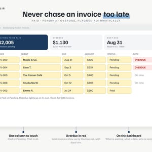 Small Business Bookkeeping Spreadsheet, Income Expense Tracker with Profit Dashboard, Excel Google Sheets Template image 8