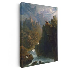 The Bard by John Martin fine art print, romantic landscape poster, dramatic mountain castle wall art, vintage decor