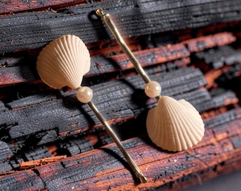 Set van 2 haarspelden in de vorm van schelpen