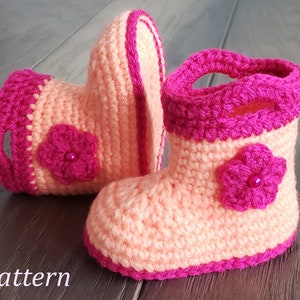 Crochet PATTERN Baby Rain Boot Pattern Bootie Pattern Crochet Pattern Baby Boot Crochet Pattern image 3